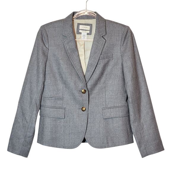 J.Crew Schoolboy Wool Blazer Gray Single Breasted Tailored Classic Office Chic 6 - Picture 16 of 16